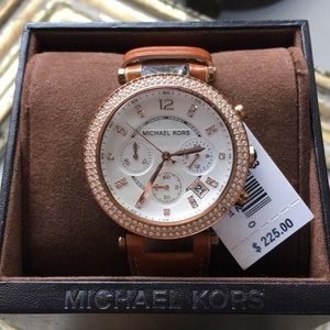 MK Leather And Gold Watch